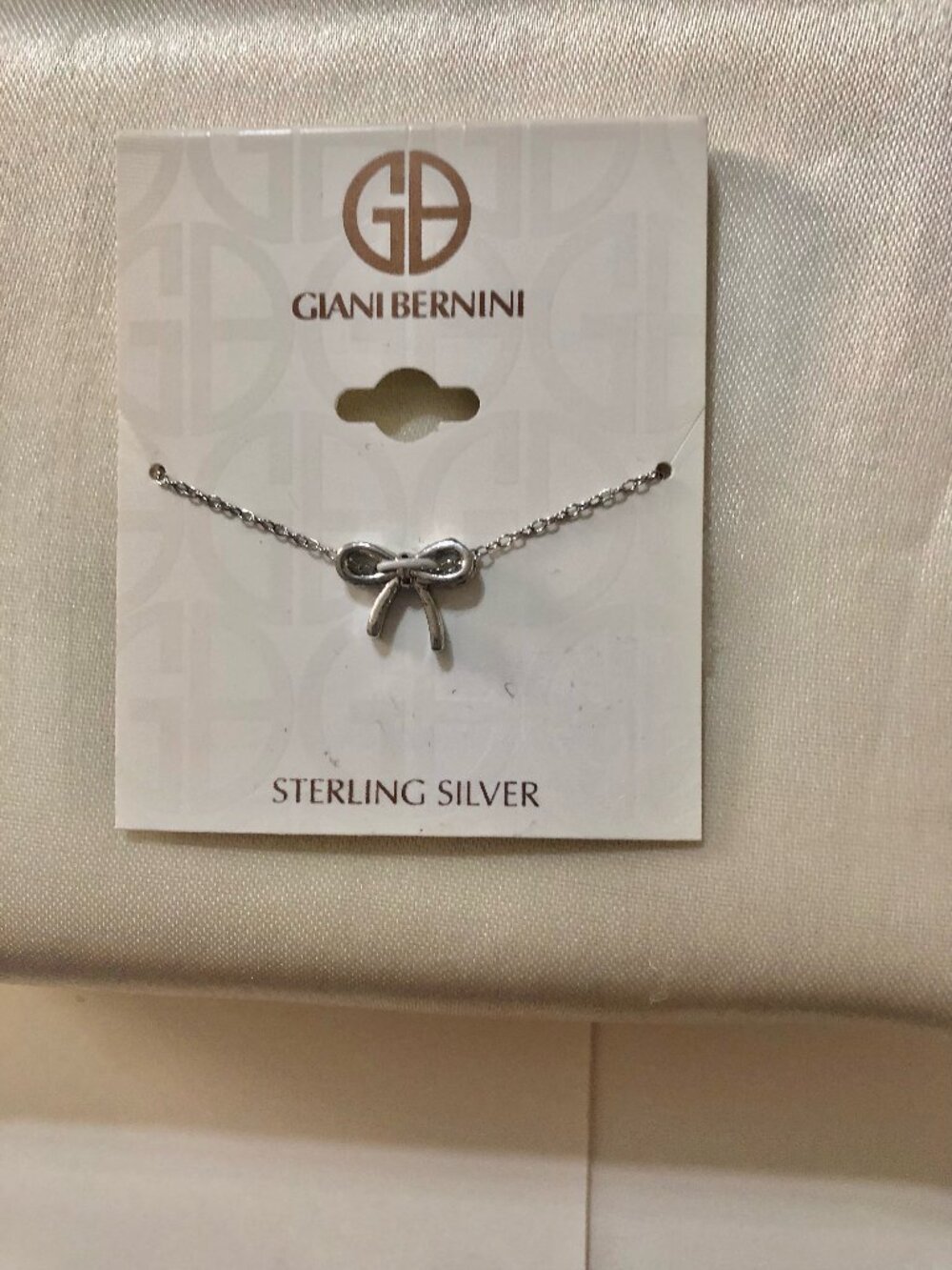 Giani Bernini  925 Sterling Silver Ribbon Bow Necklace